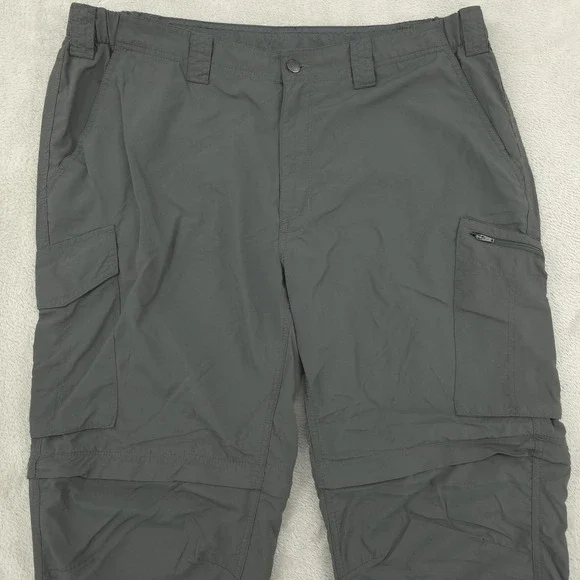 Columbia Omni Shade Pants Mens 40x28 Gray Convertible Cargo Hiking Zip Off - Picture 2 of 13